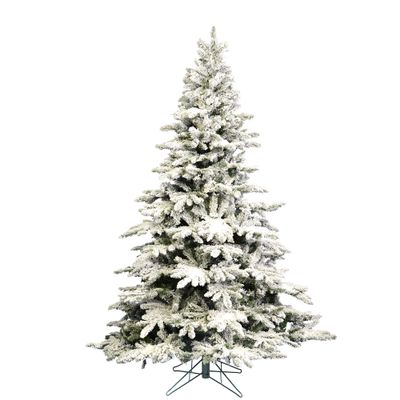 Vickerman 10' x 77'' Flocked Utica Fir Artificial Christmas Tree - Unlit - Snow Covered Faux Tree - Seasonal Indoor Home Decor - Reliable and Durable - Winter Wonderland Tree