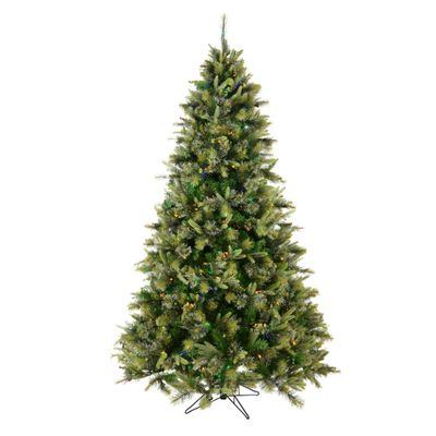 Vickerman 5.5' Cashmere Pine Artificial Christmas Tree, Multi-Colored Dura-Lit LED Lights - Faux Christmas Tree - Seasonal Indoor Home Decor