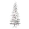 Vickerman 12' Flocked White Slim Artificial Christmas Tree, Unlit - Snow Covered Faux Tree - Seasonal Indoor Home Decor view 1