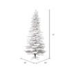 Vickerman 12' Flocked White Slim Artificial Christmas Tree, Unlit - Snow Covered Faux Tree - Seasonal Indoor Home Decor view 3