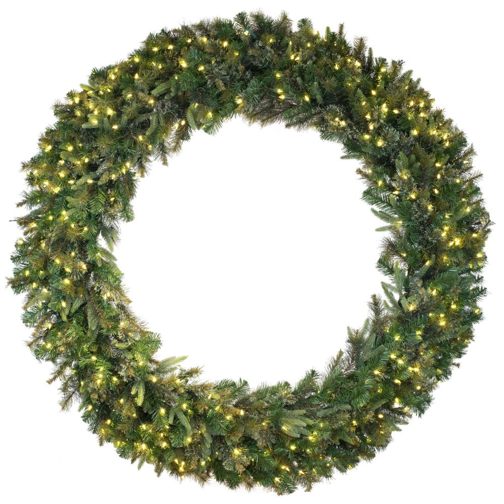 Vickerman 84" Cashmere Pine Artificial Christmas Wreath, Warm White Dura-lit LED Lights - Faux Pine Christmas Wreath - Seasonal Indoor Home Decor - Reliable and Durable