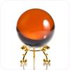 Amlong Crystal Amber Crystal Ball 80mm (3.1 inch) Including Golden Flower Stand and Gift Package view 1