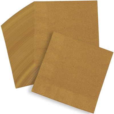 Metallic Gold Beverage Napkins - 50 Pieces - Party Supplies