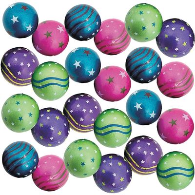 Fun Express Jumbo Metallic Star Handballs Set Vibrant Metallic Colors Ideal for Outdoor & Indoor Play Great for Active Fun Parties Team Games School Activities & Gatherings 24 Pieces