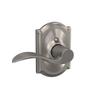 Schlage F10 ACC 619 CAM Accent Door Lever with Camelot Trim, Hall & Closet Passage Lock, Satin Nickel view 3