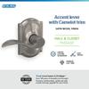 Schlage F10 ACC 619 CAM Accent Door Lever with Camelot Trim, Hall & Closet Passage Lock, Satin Nickel view 4