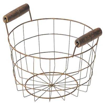 Chidori Industrial Wire Basket Antique Round 7.9 inches (20 cm) 55-71