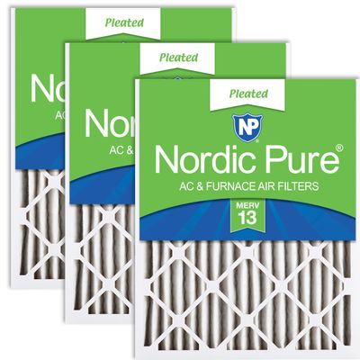 Nordic Pure 15x20x2 (Actual Size: 14 1/2 x 19 1/2 x 1 3/4) Pleated MERV 13 Air Filters 3 Pack