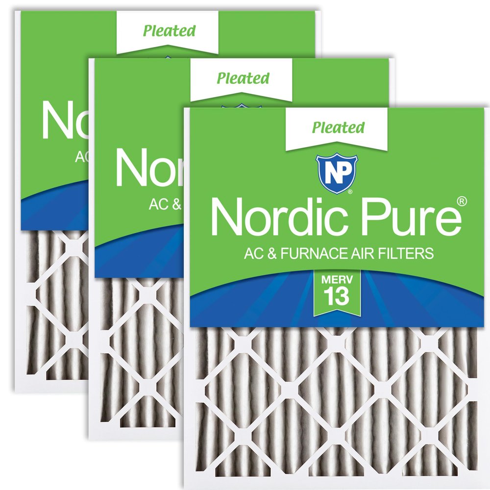 Nordic Pure 15x20x2 (Actual Size: 14 1/2 x 19 1/2 x 1 3/4) Pleated MERV 13 Air Filters 3 Pack