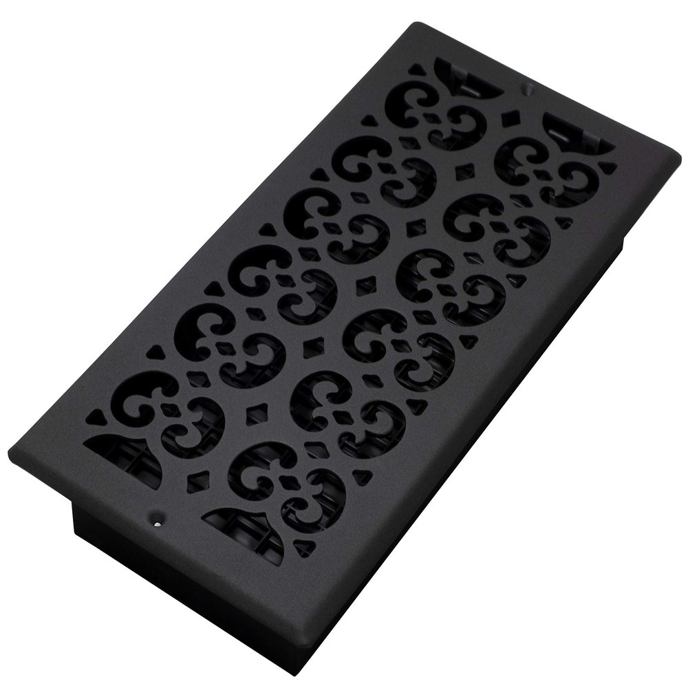 Decor Grates ST614W Scroll Design Wall/Ceiling Register, 6x14, Textured Black