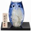 Aderia F-62123 Tsugaru Vidro Figurine, Ornament, Parent Owl, Violet/Gold, Up to 3.3 x 3.1 x 4.1 inches (8.5 x 7.8 x 10.5 cm), Made in Japan, Purple view 1