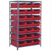 Quantum Storage Systems Wire Shelving Unit W/21 RED Bins view 1