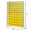 QUANTUM STORAGE SYSTEMS WR12-104YL Wire Heavy Duty 12 Shelves 74" H x 36" W x 18" D with 55 Yellow Bins 18" L x 7" W x 4" H view 2
