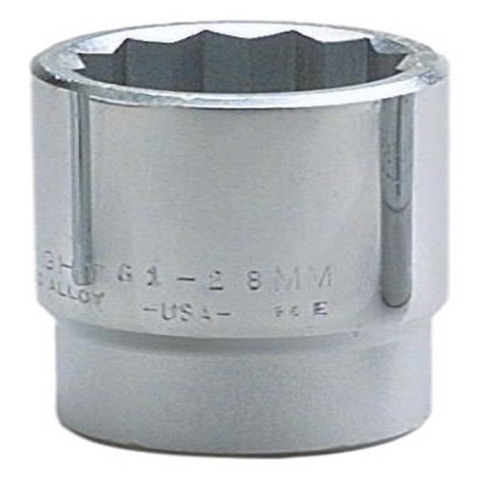 Wright Tool 61-43MM 3/4" Drive 12 Point Standard Metric Socket, 43mm