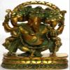 Three-Headed Dancing Ganesha - Brass Sculpture view 1