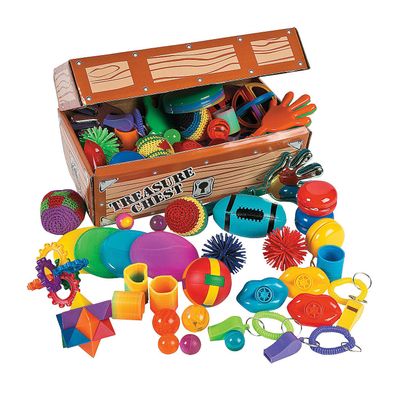 Fun Express Treasure Chest Cardboard Box - Box Only, Just Fill with Toys and Party Favors - 1 Piece