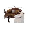 Acme Dresden Loveseat w/2 Pillows in Brown Synthetic Leather & in Cherry Oak view 3