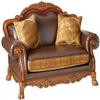 Acme Dresden Loveseat w/2 Pillows in Brown Synthetic Leather & in Cherry Oak view 4