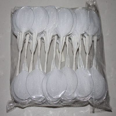 Italian Wire and Organza Jordan Almonds Holders White with Silver Wire - Bag of 144