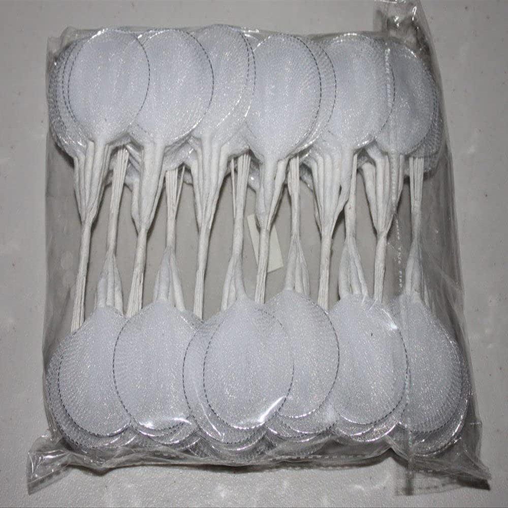 Italian Wire and Organza Jordan Almonds Holders White with Silver Wire - Bag of 144