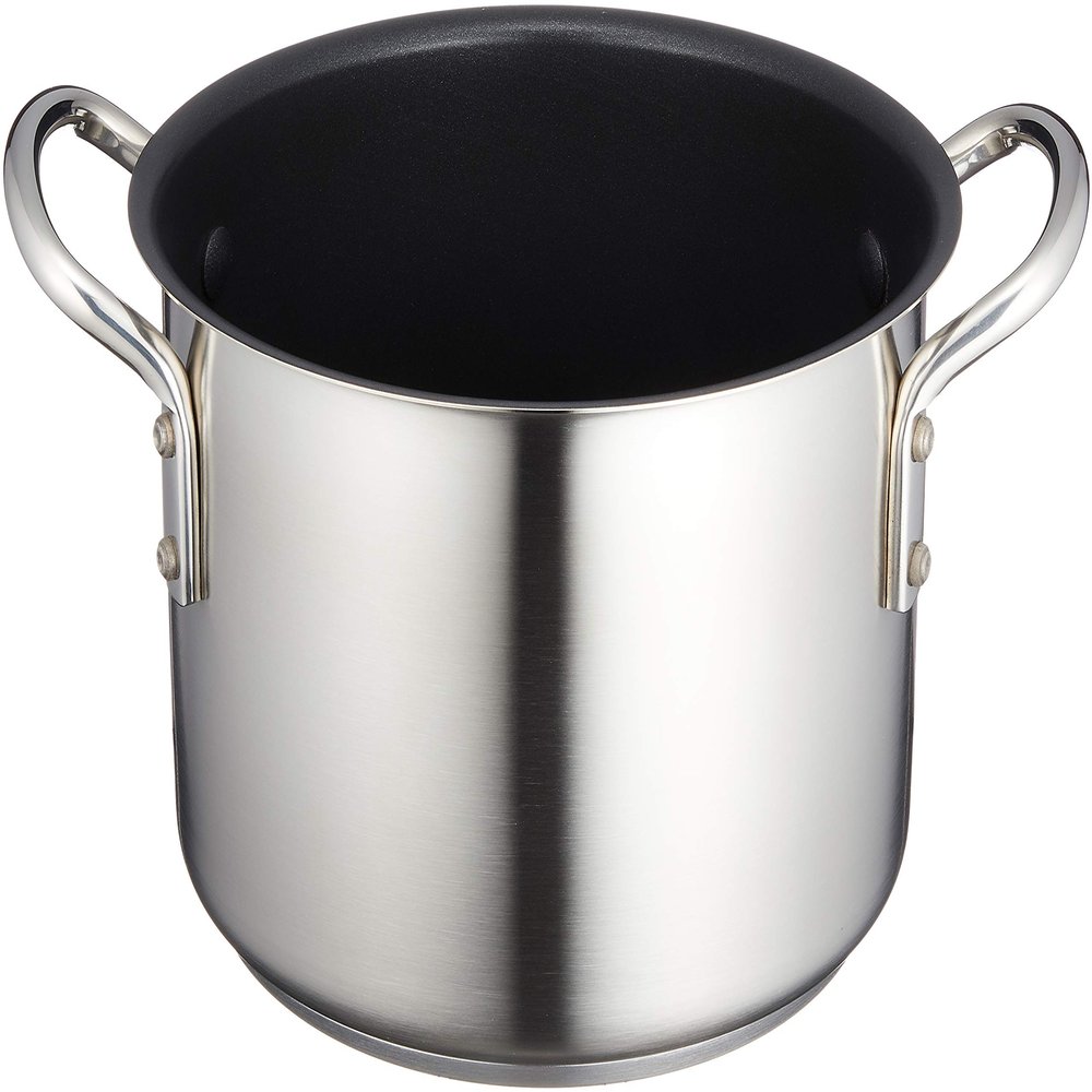 Endo Shoji AHVA402 Murano Induction Teflon Select Half-Size Torso Pot, 7.9 inches (20 cm), No Lid, Induction Compatible, 18-8 Stainless Steel, Inner Teflon Treatment