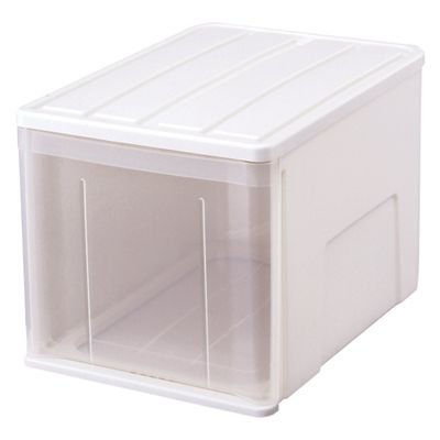 Tenma Simple Storage Case, Clothes Case, Storage Plenty of Storage, White, Width 15.7 x Depth 21.7 x Height 11.8 inches (40 x 55 x 30 cm), 55L