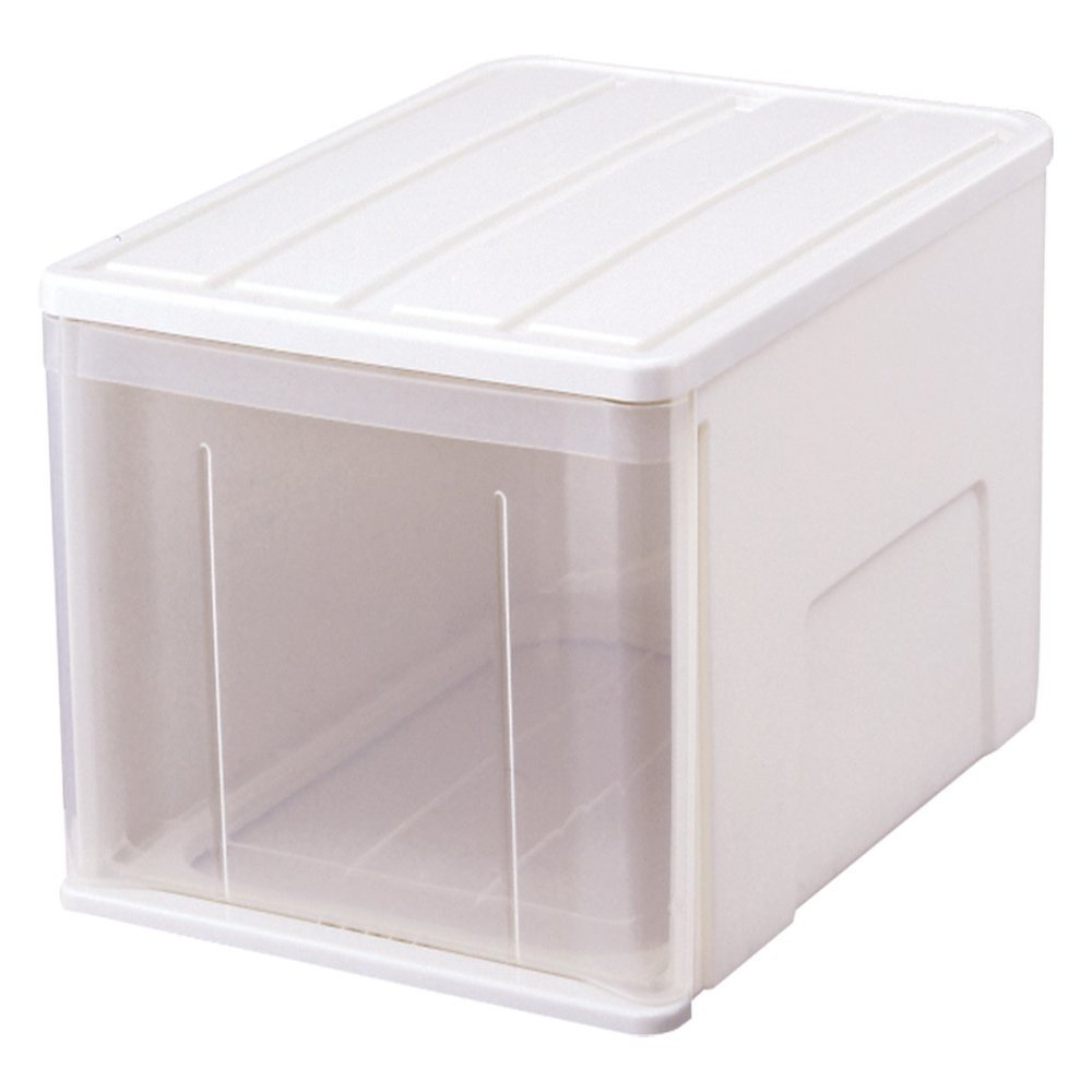 Tenma Simple Storage Case, Clothes Case, Storage Plenty of Storage, White, Width 15.7 x Depth 21.7 x Height 11.8 inches (40 x 55 x 30 cm), 55L