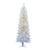 Vickerman 5' Sparkle White Spruce Pencil Artificial Christmas Tree, Warm White LED Lights - Faux Spruce Christmas Tree - Seasonal Indoor Home Decor view 1