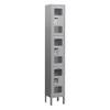 Salsbury Industries Assembled 3-Tier See-Through Metal Locker with One Wide Storage Unit, 6-Feet High by 12-Inch Deep, Gray view 1