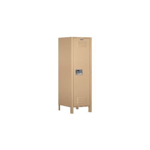Salsbury Industries Assembled 1-Tier See-Through Metal Locker with One Wide Storage Unit, 6-Feet High by 12-Inch Deep, Tan