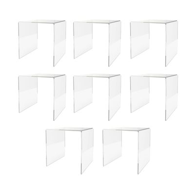 Marketing Holders 8 Pack Clear Acrylic Riser Platform 6 Inch Wide Square Display Organize Retail Countertops Merchandise Showcase Lucite Podium One Piece Stand Counter Pedestal