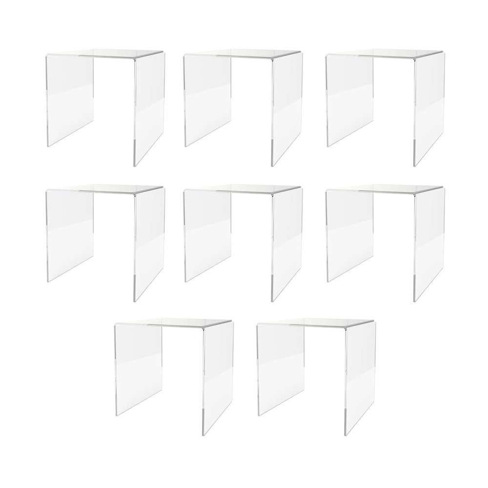 Marketing Holders 8 Pack Clear Acrylic Riser Platform 6 Inch Wide Square Display Organize Retail Countertops Merchandise Showcase Lucite Podium One Piece Stand Counter Pedestal