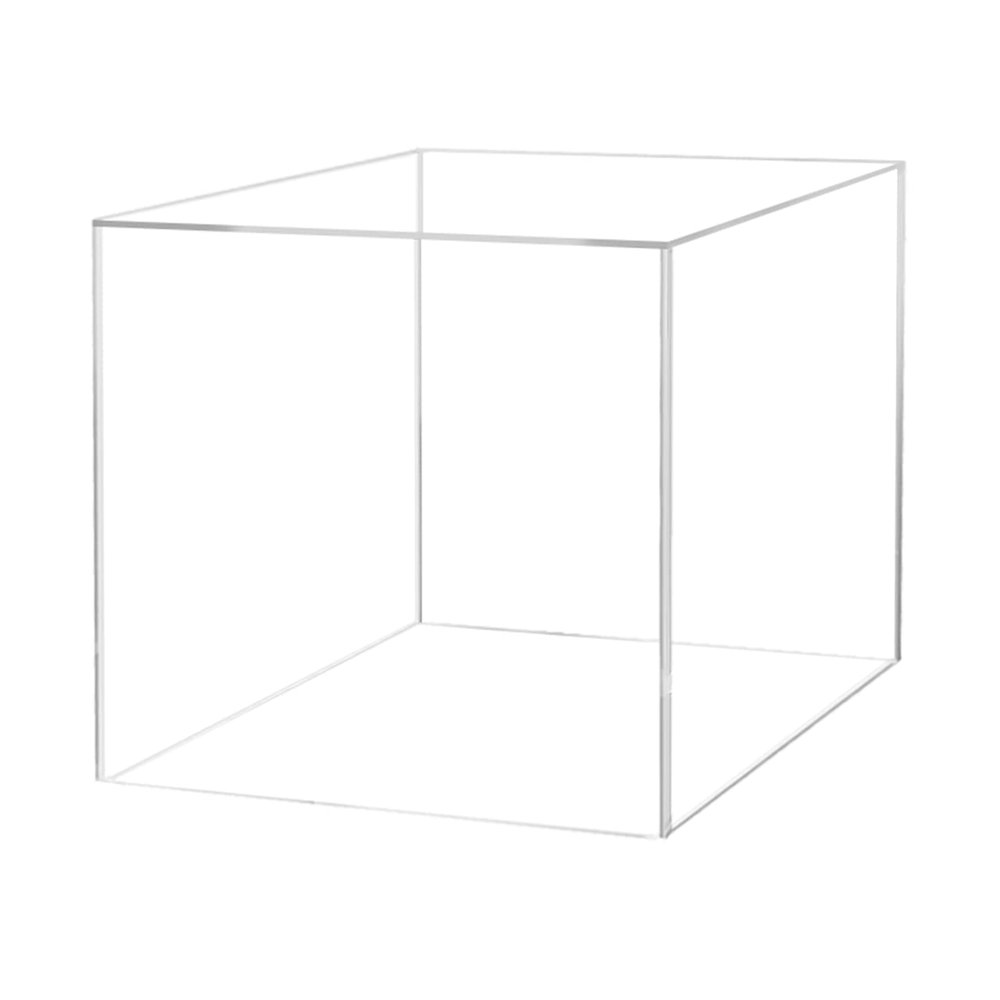 16" Acrylic Display Riser Box with One Open Side Versatile Clear Square One Piece Plexiglass Retail Product Platform and Merchandise Storage Bin No Assembly by Marketing Holders