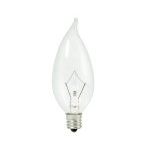 Bulbrite 460325 20PK - 25W - Flame Tip CA10 - E12 Base - 120V - 2600K- 3000Hr - Dimmable - Clear - Krystal Touch Krypton
