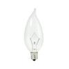 Bulbrite 460325 20PK - 25W - Flame Tip CA10 - E12 Base - 120V - 2600K- 3000Hr - Dimmable - Clear - Krystal Touch Krypton view 1