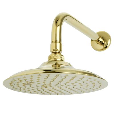 Kingston Brass K136A2CK Victorian 8-inch Diameter Brass Showerhead with 12-inch Shower Arm, Polished Brass