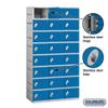 Salsbury Industries Assembled 8-Tier Plastic Locker with Three Wide Storage Units, 738.25-Inch High by 18-Inch Deep, Blue view 2