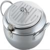 Yoshikawa SJ1025 Deep Frying Pot, Tempura Pot with Lid, Thermometer, 9.4 inches (24 cm), Gas Fire, Induction Compatible, Made in Japan view 1