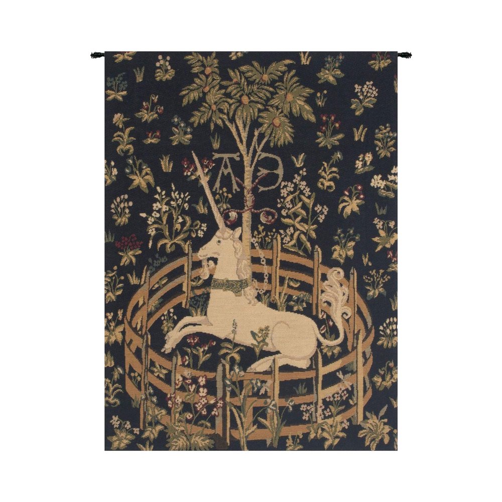 Charlotte Home Furnishings Inc European Belgian Boho Tapestry Wall Hanging 18 x 23 Unicorn in Captivity V | Cotton Wool Poly Blend for Home and Woven Tapestry Wall Decor