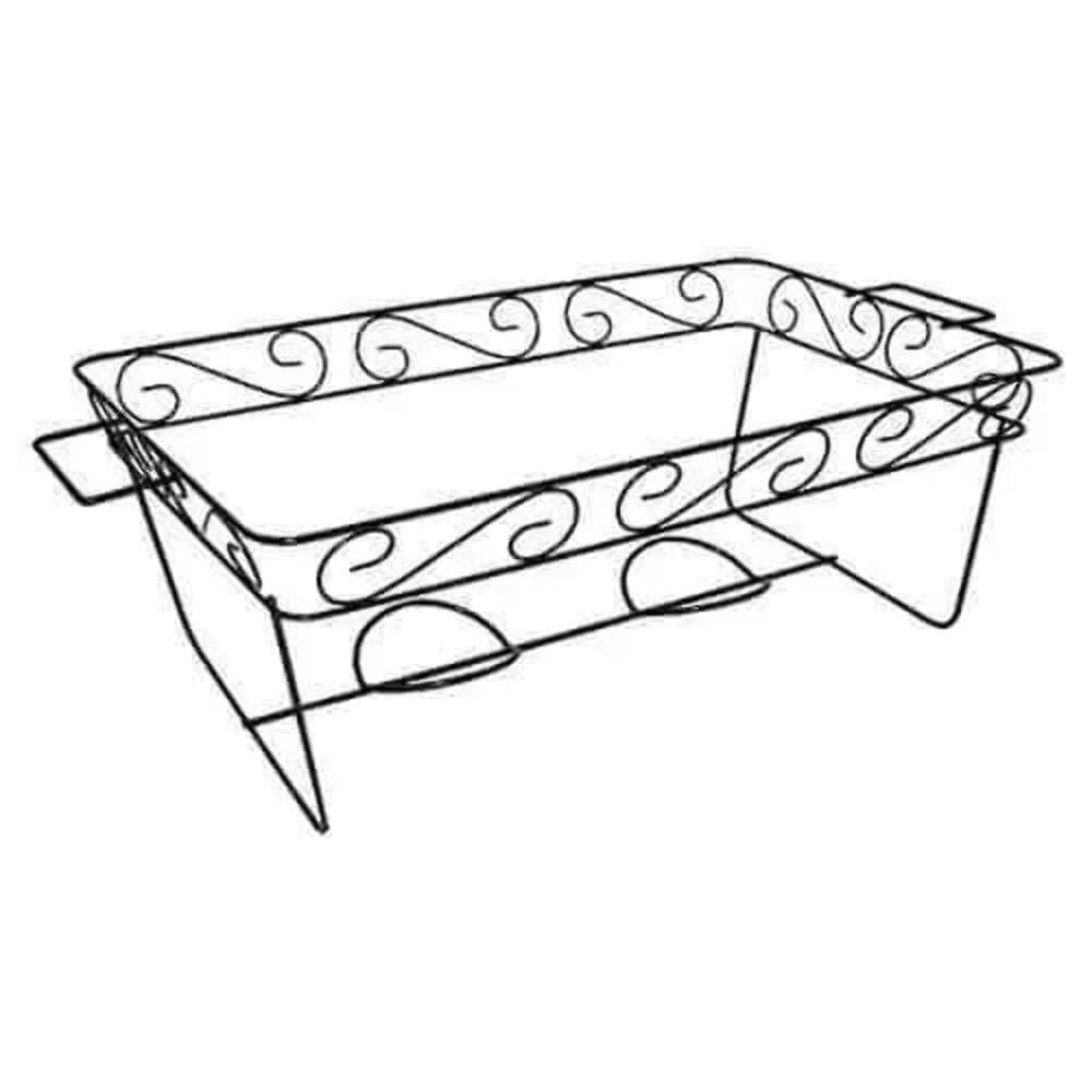 1 - Party Essentials Elegance Full Size Chafing Rack, 7-3/8" Height x 12-7/8" Width x 11-7/8" Length, Black