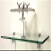Spancraft Glass R-10x33-Brushed Steel Raven Glass Shelf, Brushed Steel, 10" x 33" view 2