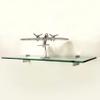 Spancraft Glass R-10x42-Brushed Steel Raven Glass Shelf, Brushed Steel, 10" x 42" view 1