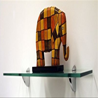 Oriole Glass Shelf 10" X 27" in Brushed Steel