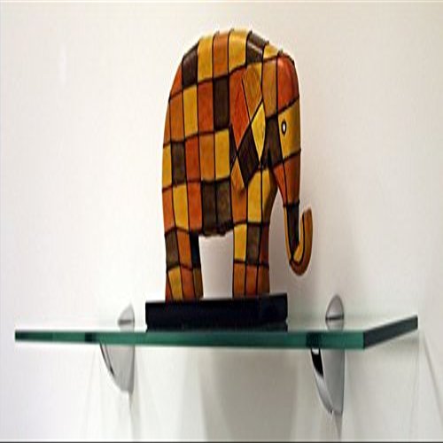 Oriole Glass Shelf 10" X 27" in Brushed Steel