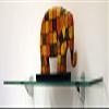 Oriole Glass Shelf 10" X 27" in Brushed Steel view 1