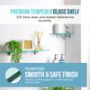 Oriole Glass Shelf 10" X 27" in Brushed Steel view 4