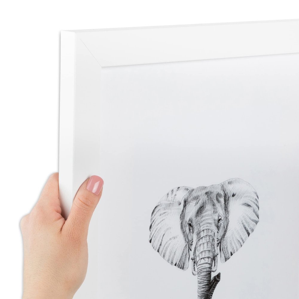 ArtToFrames 5x36 inch Satin White Frame Picture Frame, 2WOMFRBW26074-5x36