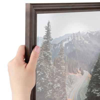 ArtToFrames 15x26 Inch Brown Picture Frame, This 1.00 Inch Custom Poster Frame is Walnut - Comes with Economy Acrylic and Corrugated Backing (2WOM0066-60823-YWAL-15x26)
