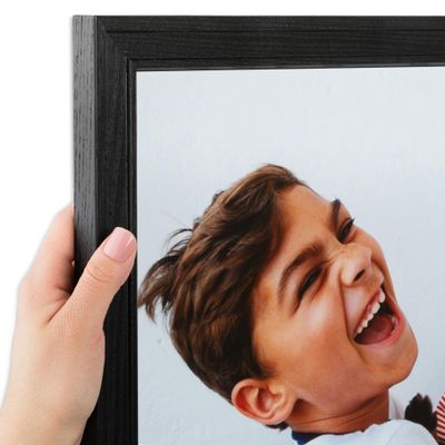 ArtToFrames 14x15 Inch Black Picture Frame, This 1.125" Custom Wood Poster Frame is Black Stain on Maple, for Your Art or Photos - Comes with Regular Glass, 2WOM0066-80209-YBLK-14x15
