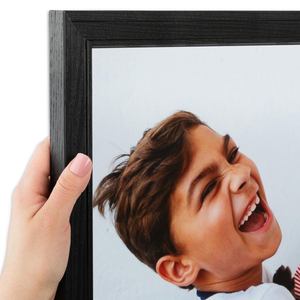 ArtToFrames 14x15 Inch Black Picture Frame, This 1.125" Custom Wood Poster Frame is Black Stain on Maple, for Your Art or Photos - Comes with Regular Glass, 2WOM0066-80209-YBLK-14x15